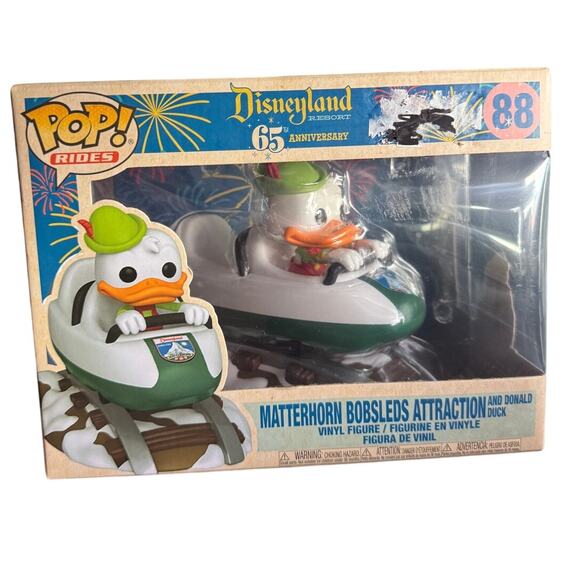 Funko POP Rides Disney Matterhorn Bobsleds Attraction 65th Donald Duck NIB‎ - Picture 1 of 9